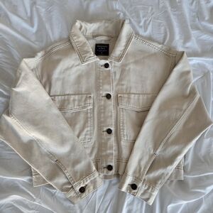 Abercrombie cotton jacket, cream, medium